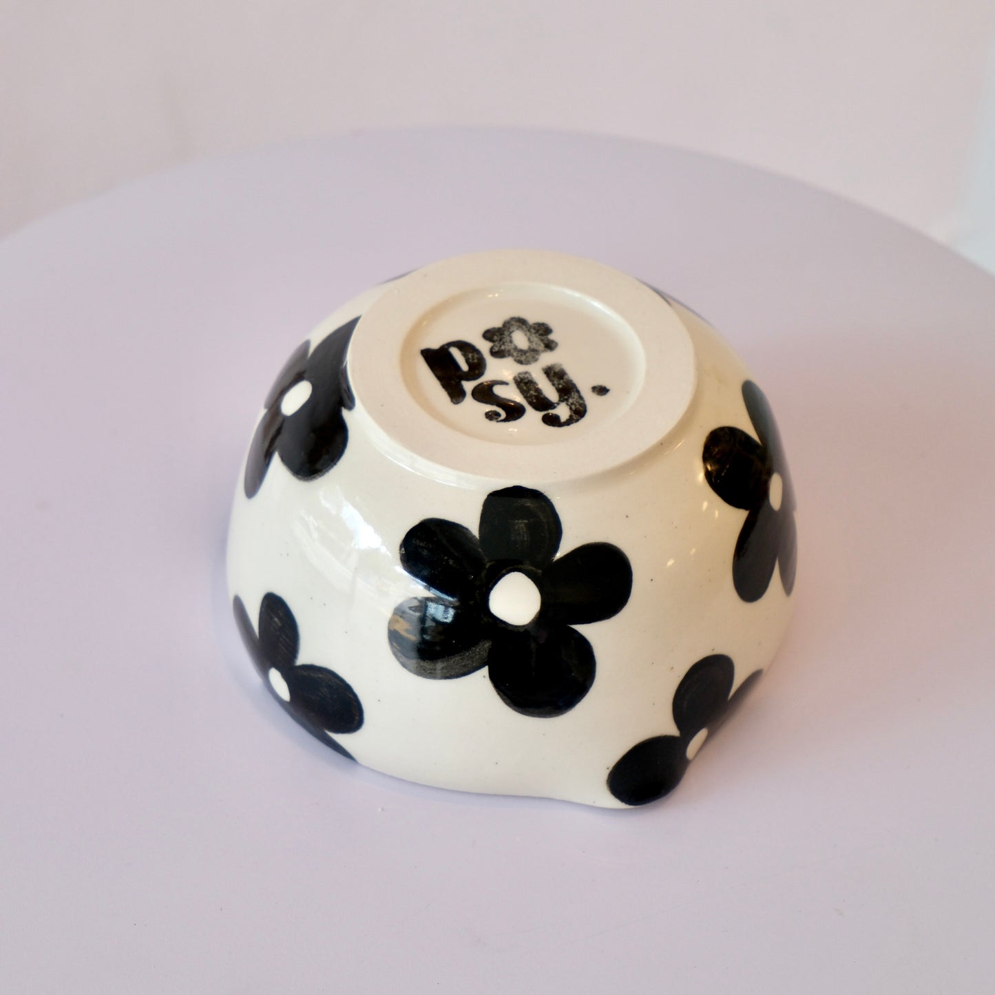 Black Flower Matcha Bowl