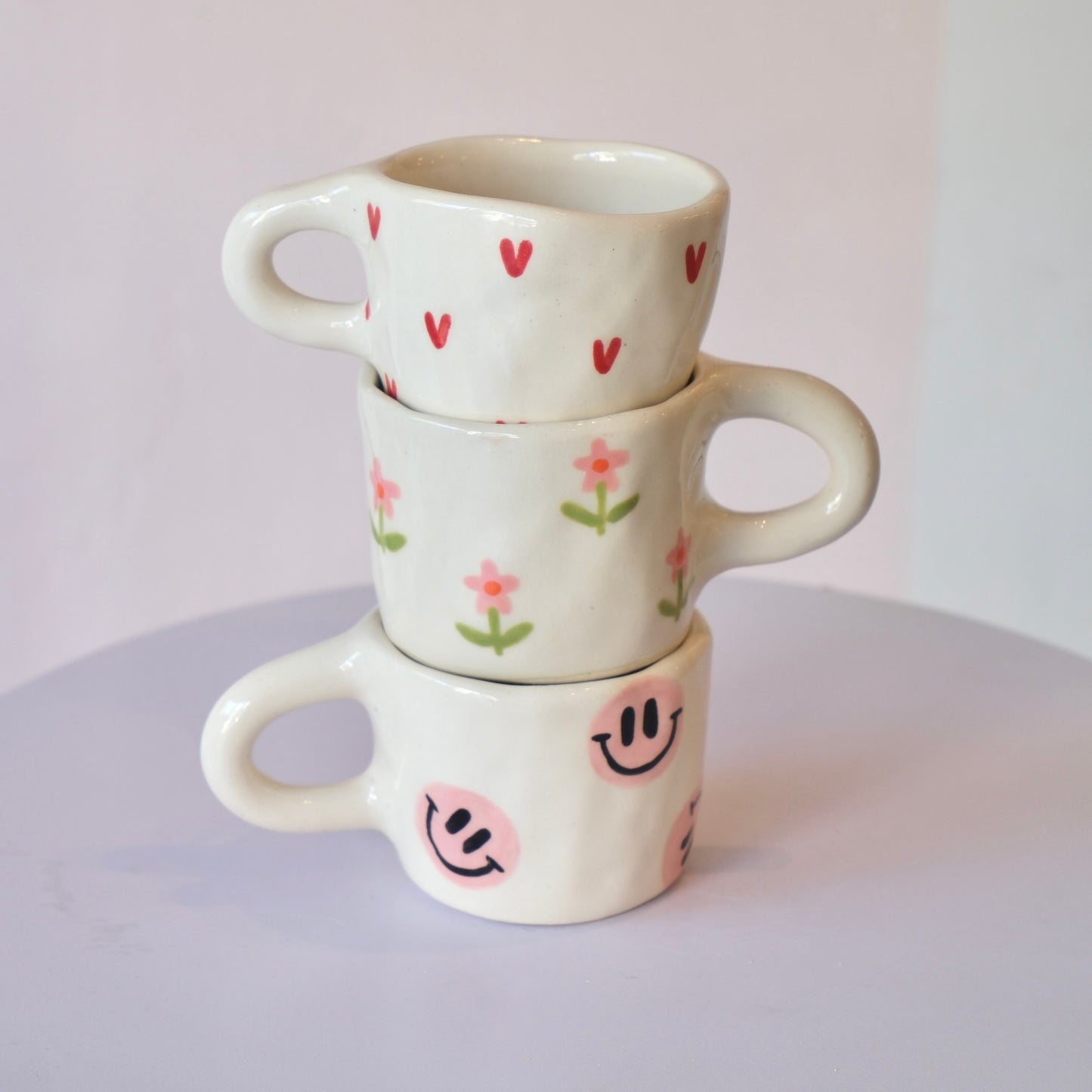 Pink Smiley Mug - Espresso