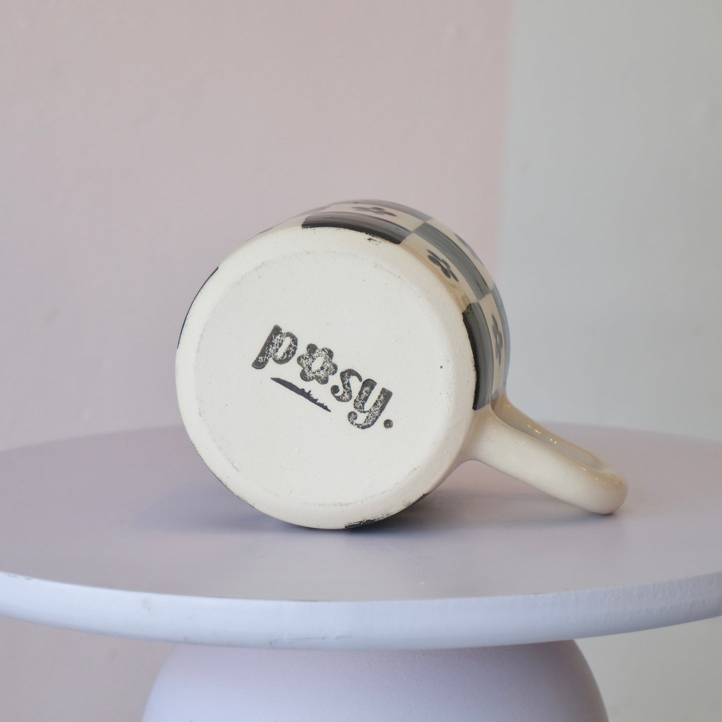 Checkered Black Flower Cup