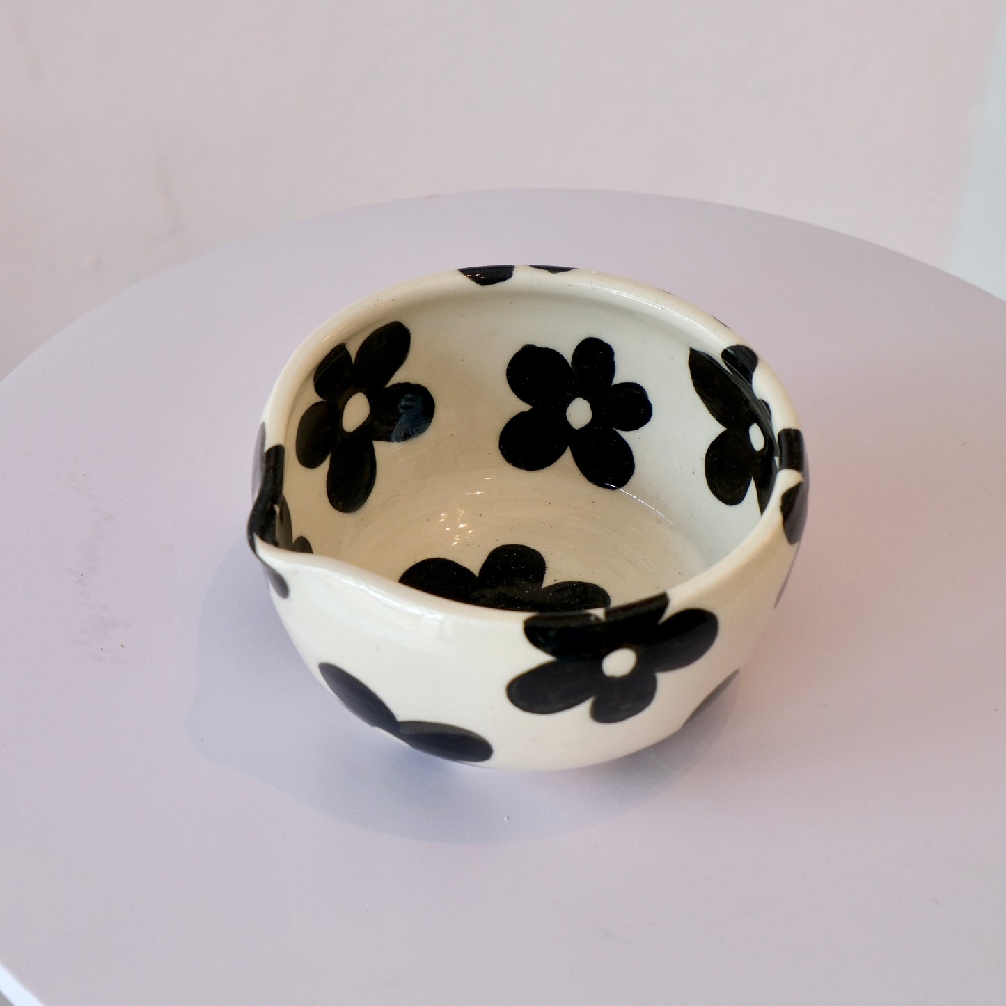 Black Flower Matcha Bowl