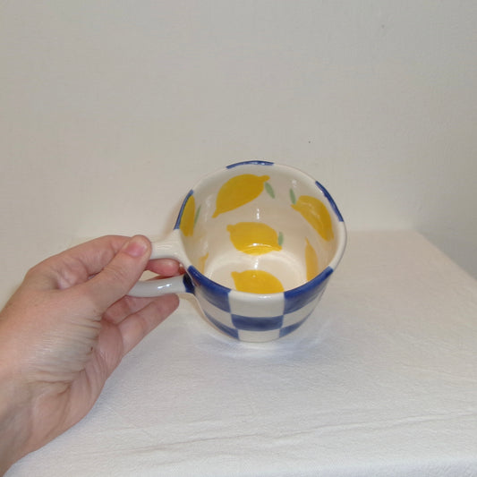 Checkered Blue Lemons Mug