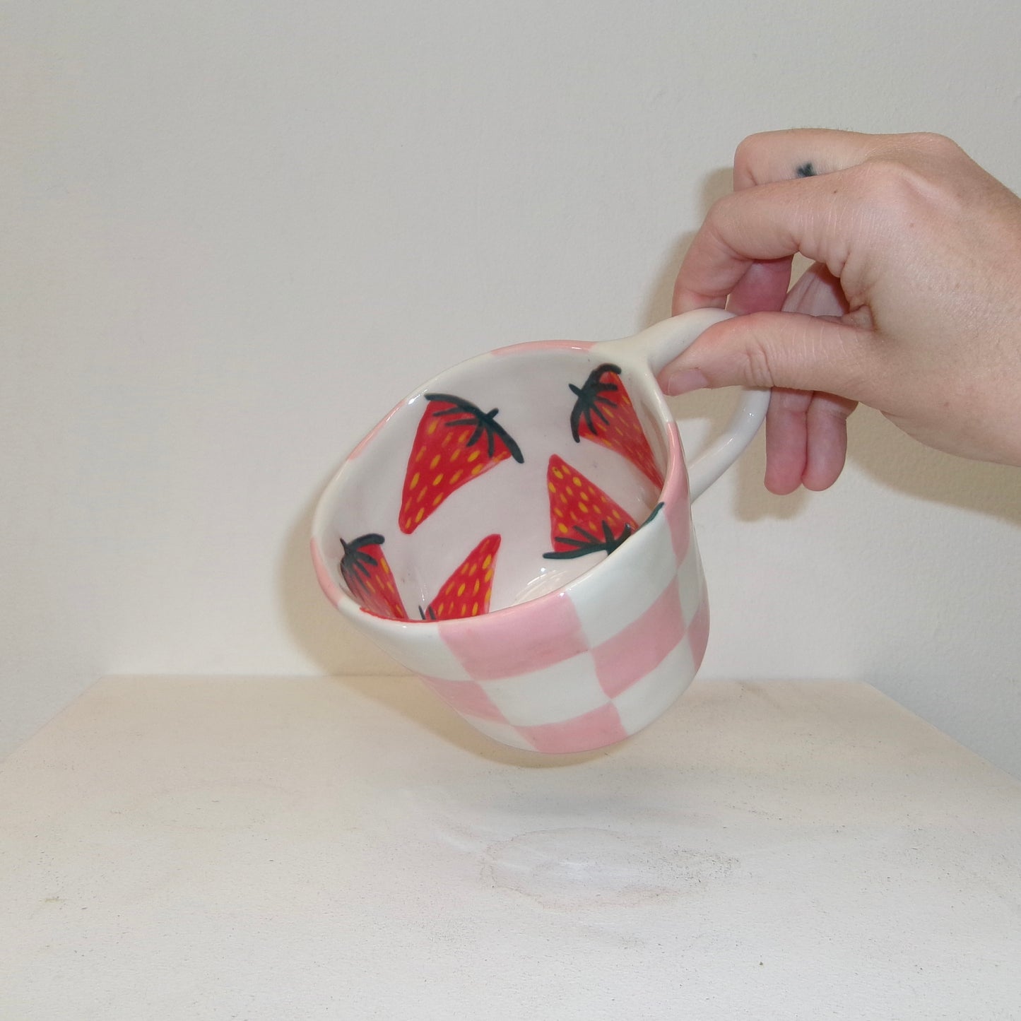 Checkered Strawberry Mug