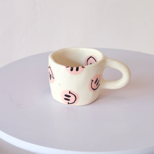 Pink Smiley Mug - Espresso