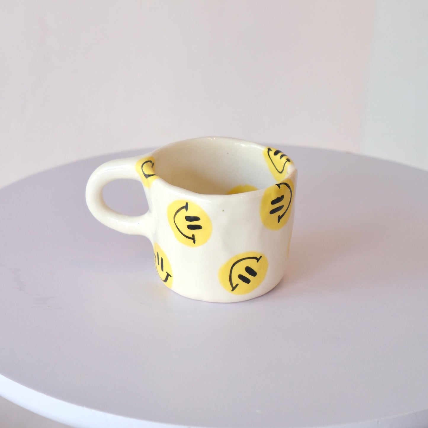 Yellow Smiley Mug - Espresso