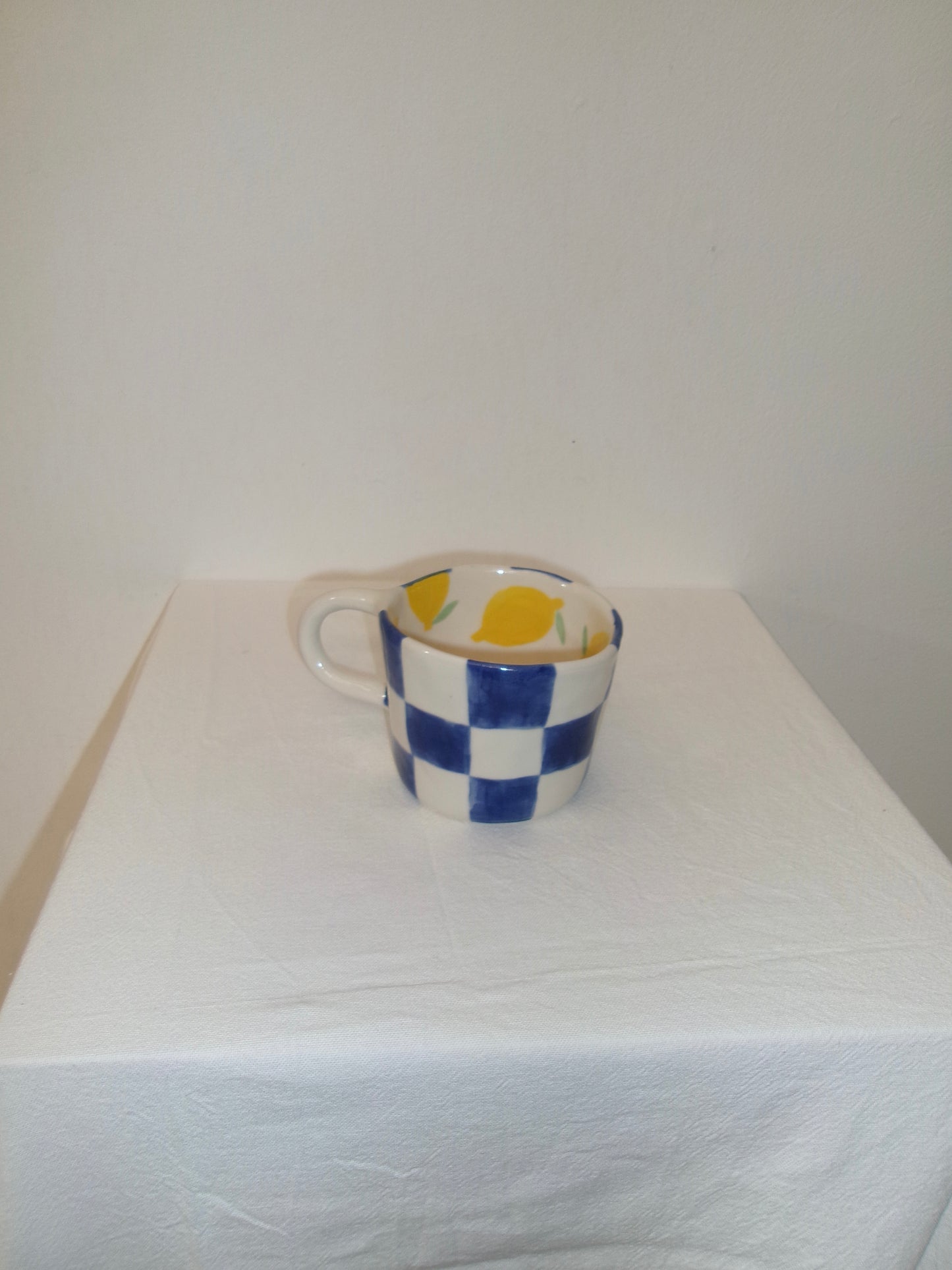 Checkered Blue Lemons Mug