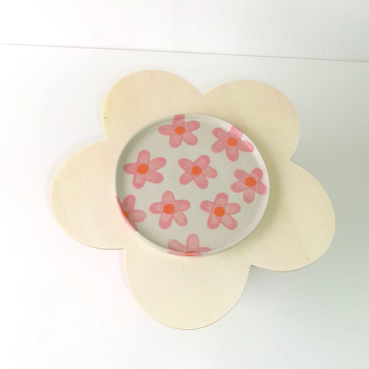 Pink Groovy Flower Plate