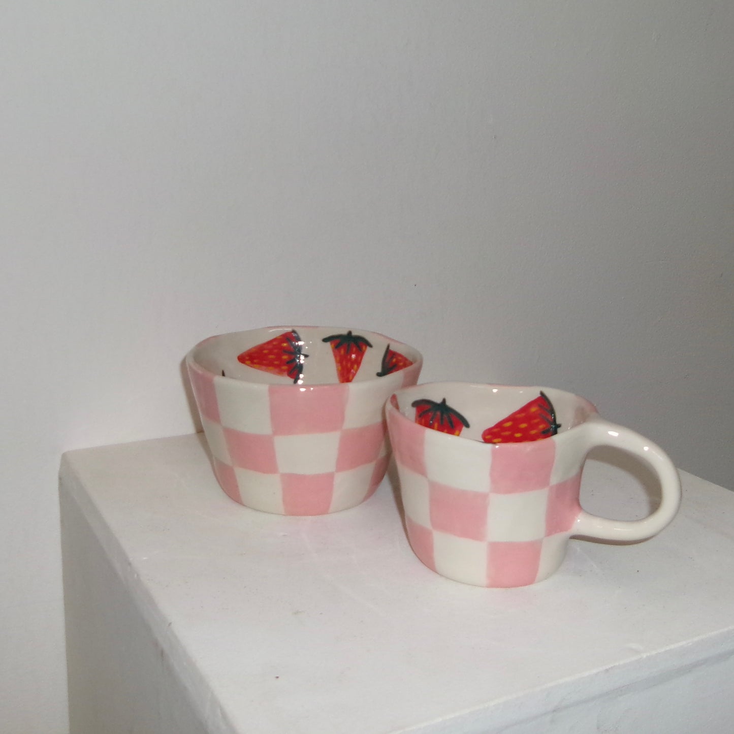 Checkered Strawberry Mug