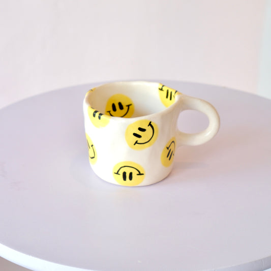 Yellow Smiley Mug - Espresso
