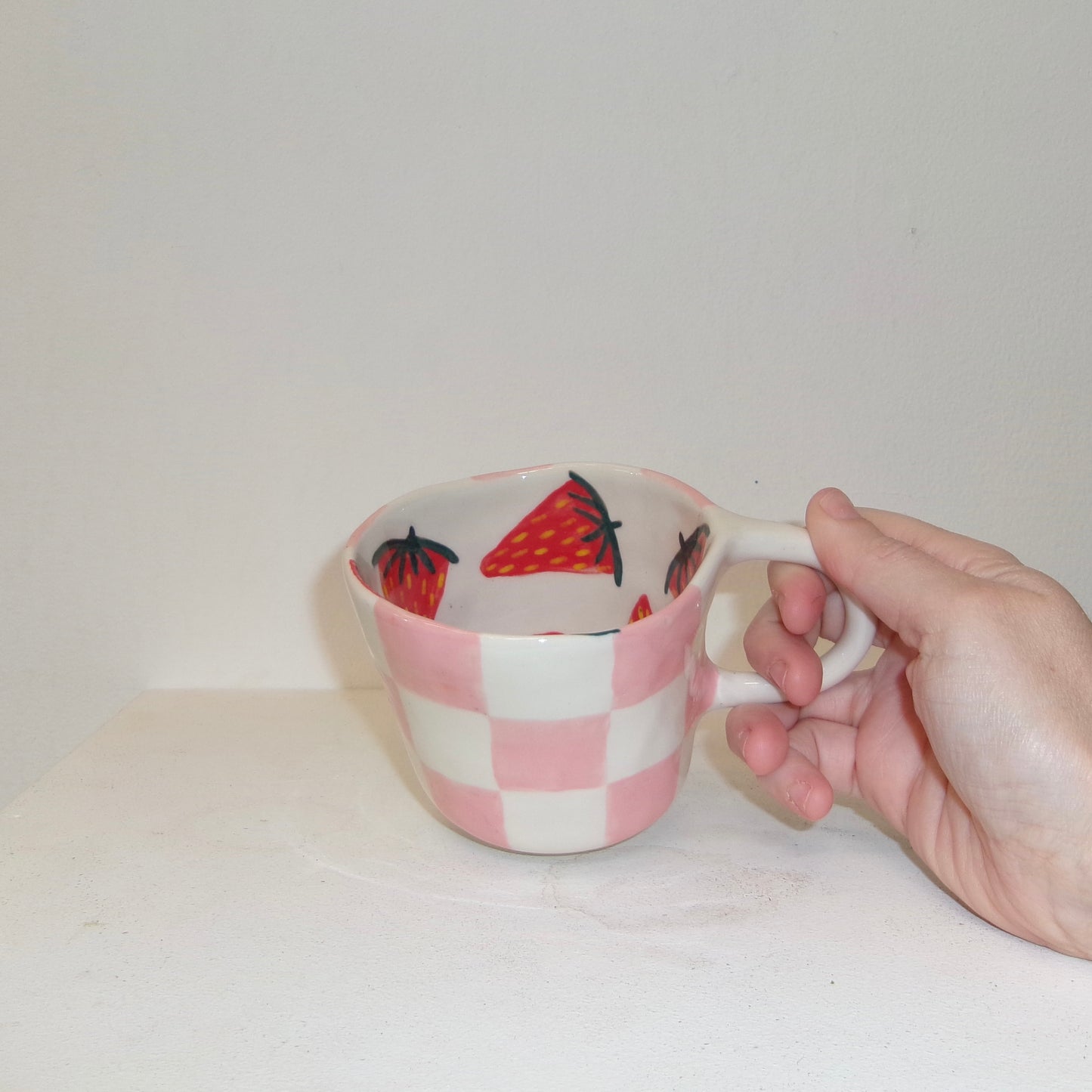 Checkered Strawberry Mug