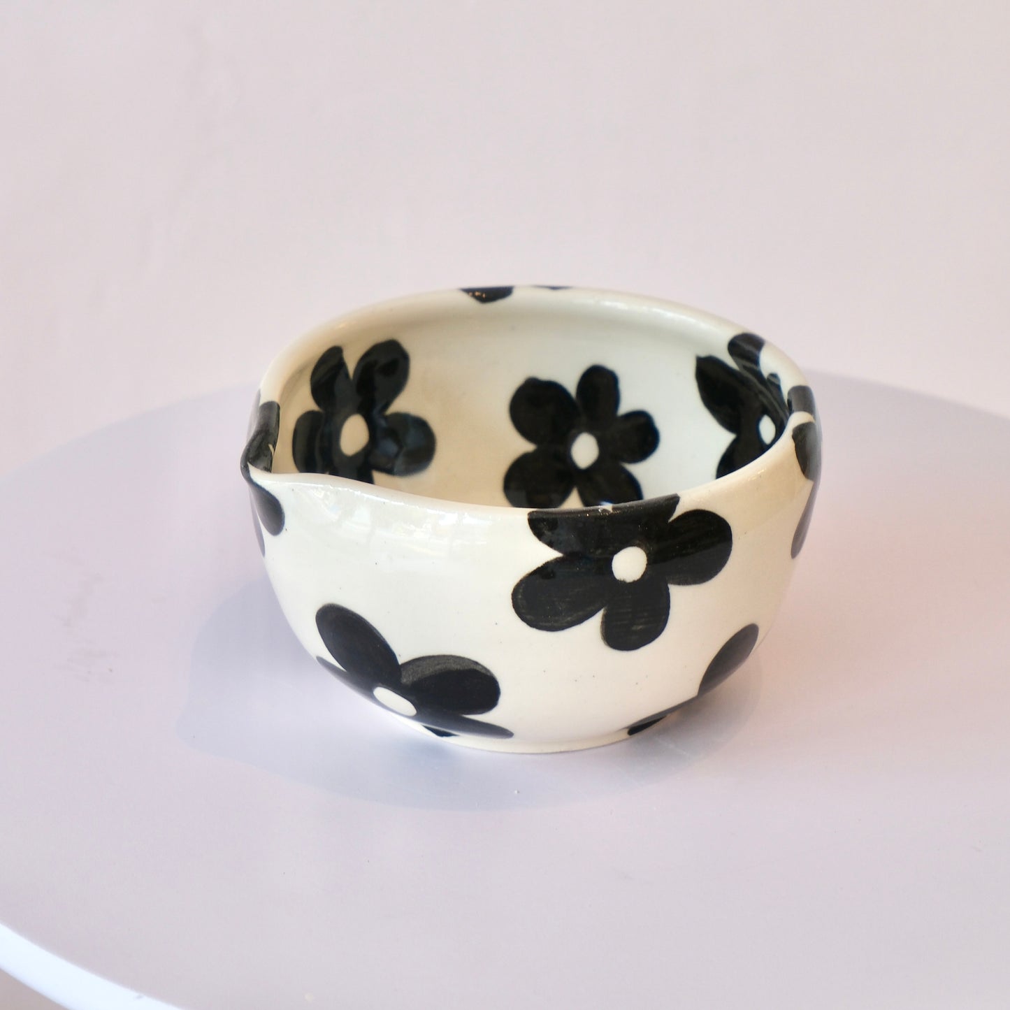 Black Flower Matcha Bowl