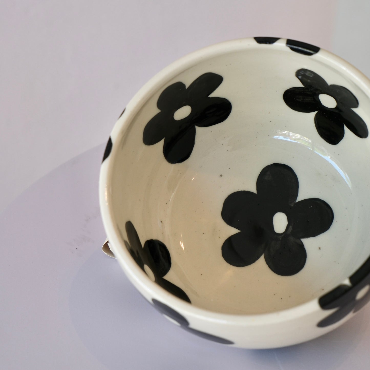 Black Groovy Flower Bowl