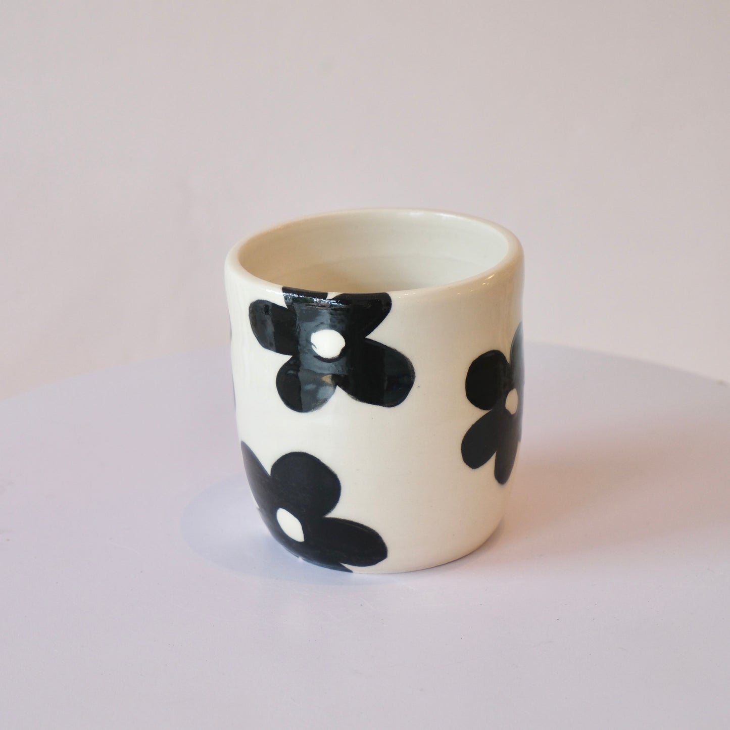 Black Flower Tumbler