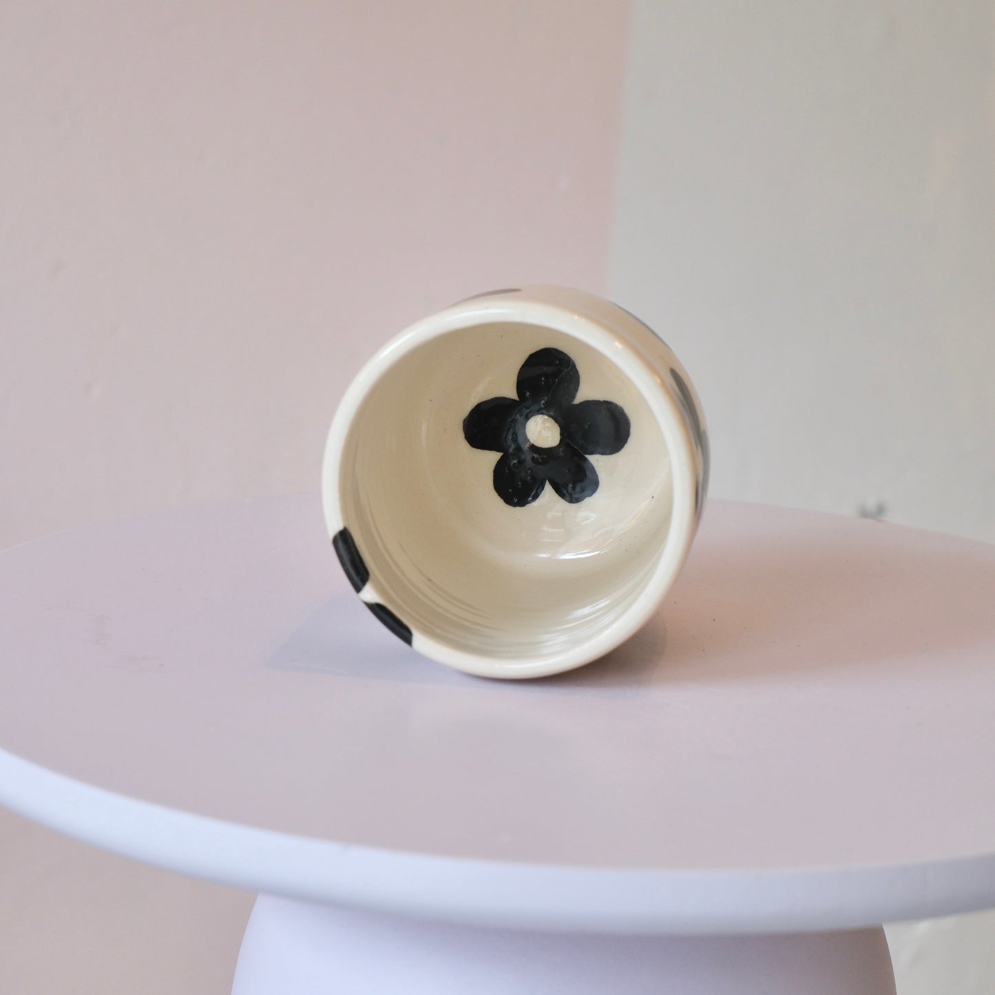 Black Flower Tumbler