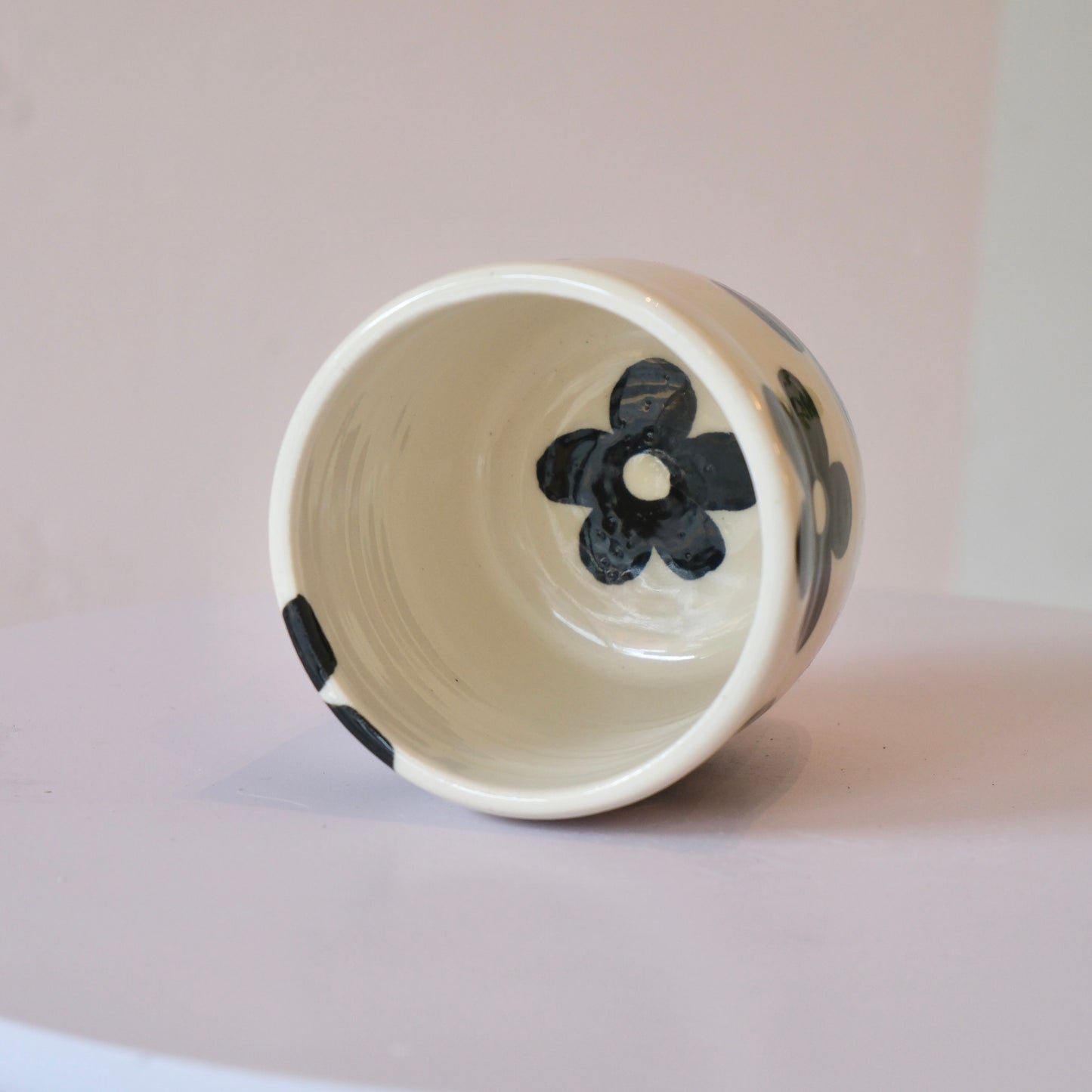 Black Flower Tumbler