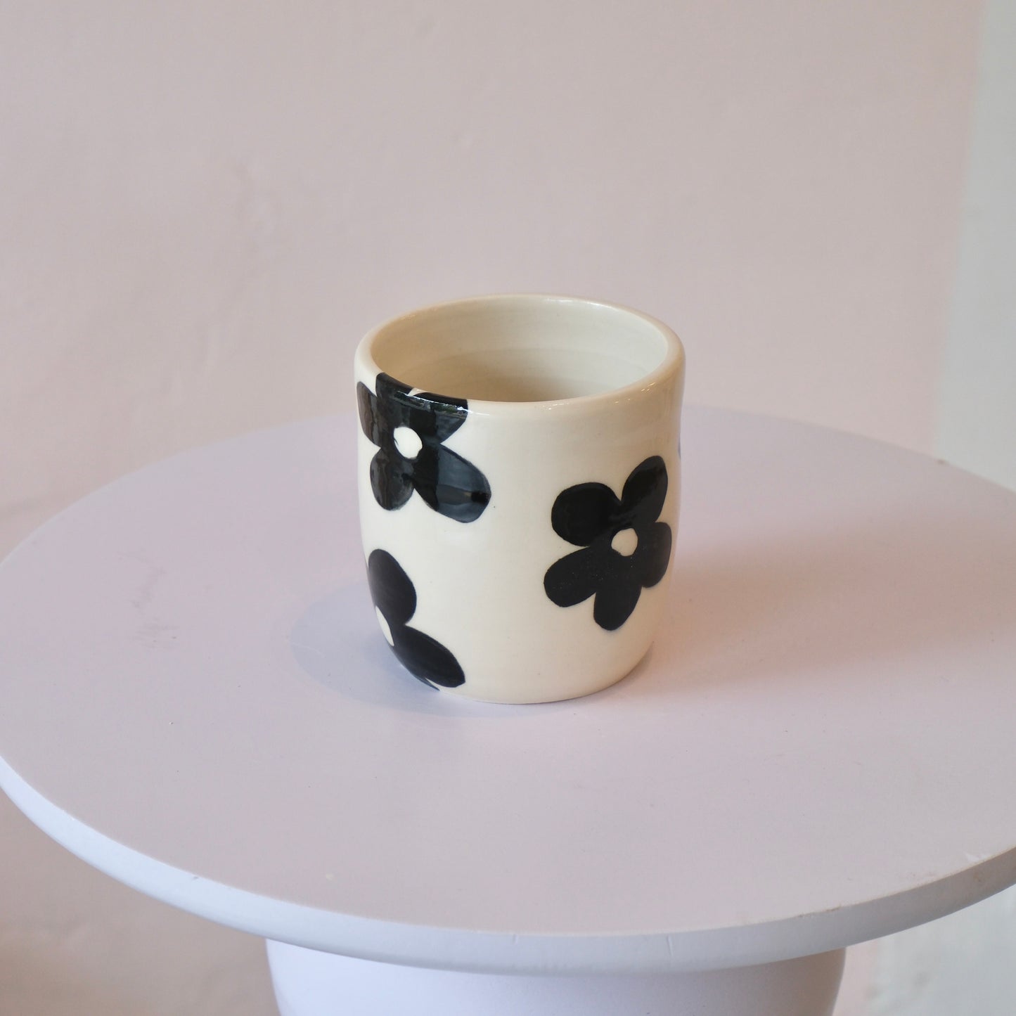 Black Flower Tumbler