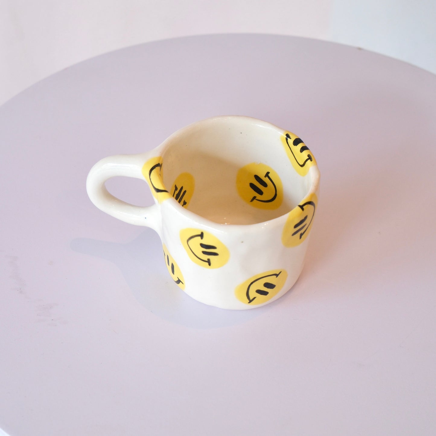 Yellow Smiley Mug - Espresso