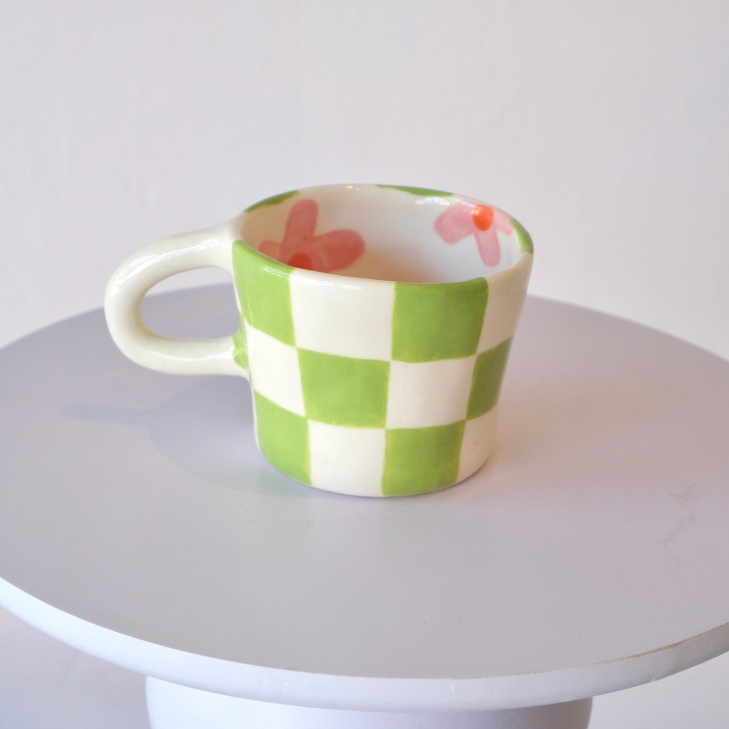 Checkered Posy Mug