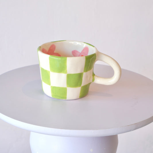 Checkered Posy Mug