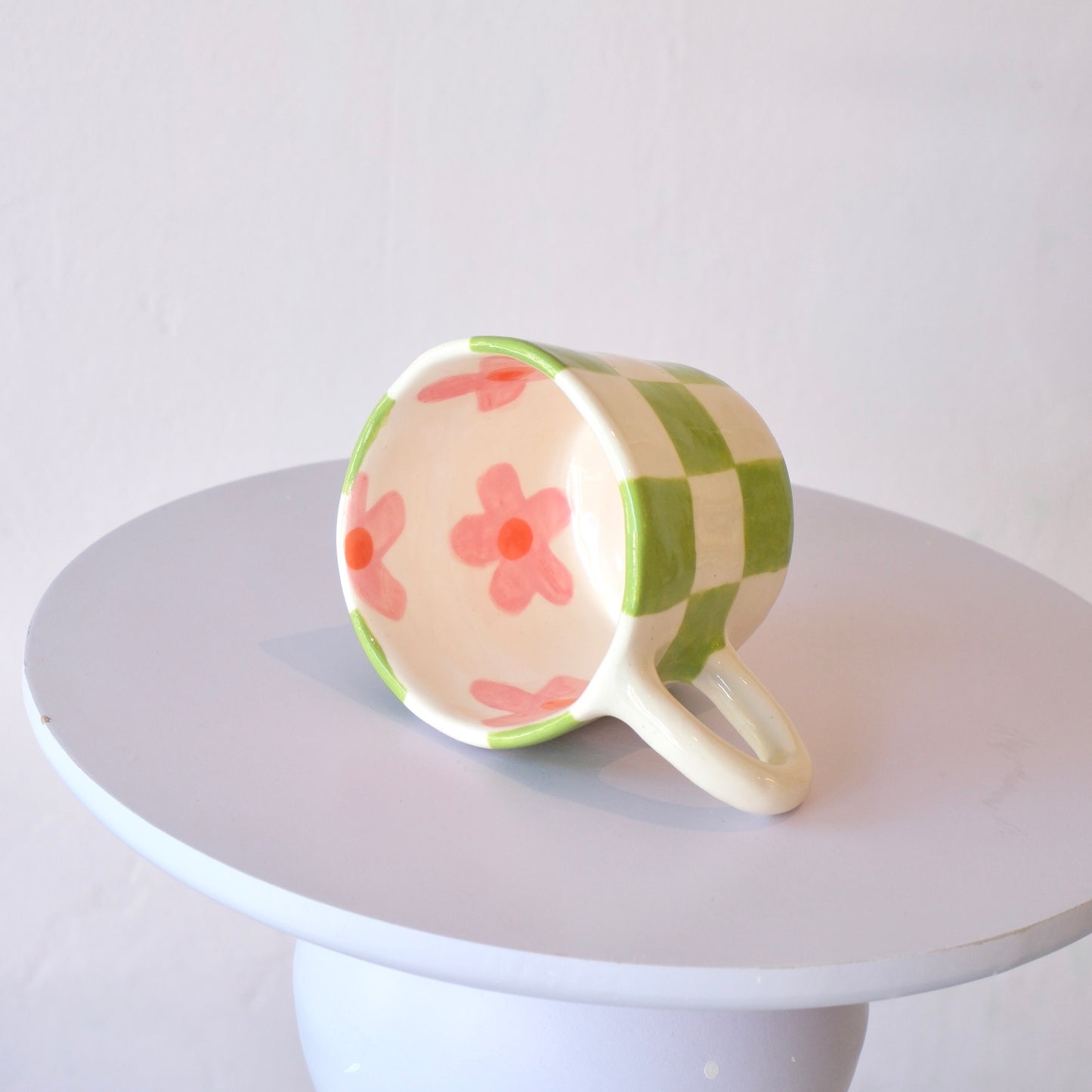 Checkered Posy Mug