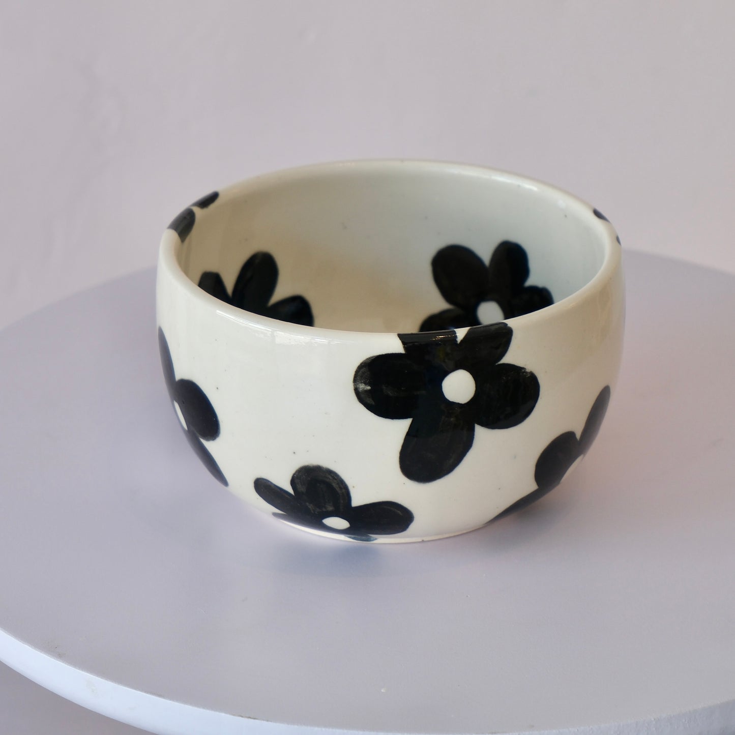 Black Groovy Flower Bowl